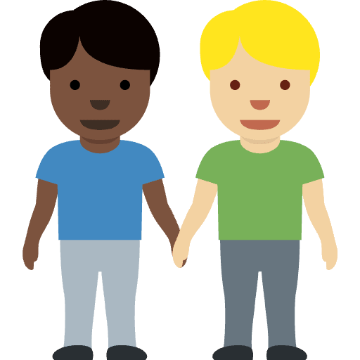 Men Holding Hands Dark Skin Tone Medium Light Skin Tone Emoji from Twemoji Set