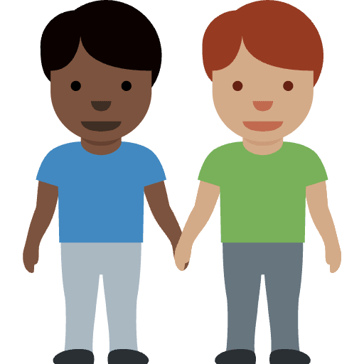 Men Holding Hands Dark Skin Tone Medium Skin Tone Emoji from Twemoji Set