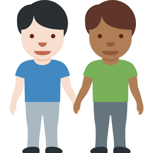 Men Holding Hands Light Skin Tone Medium Dark Skin Tone Emoji from Twemoji Set