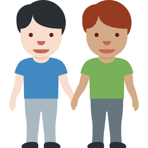Men Holding Hands Light Skin Tone Medium Skin Tone Emoji from Twemoji Set