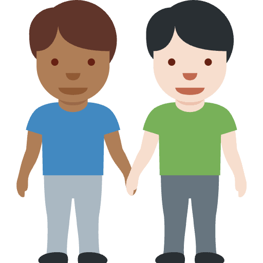 Men Holding Hands Medium Dark Skin Tone Light Skin Tone Emoji from Twemoji Set