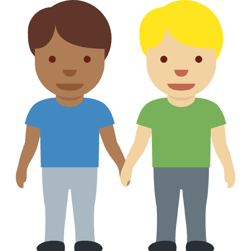 Men Holding Hands Medium Dark Skin Tone Medium Light Skin Tone Emoji from Twemoji Set