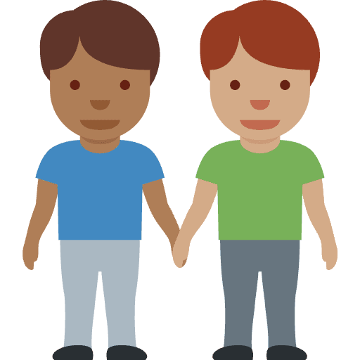 Men Holding Hands Medium Dark Skin Tone Medium Skin Tone Emoji from Twemoji Set