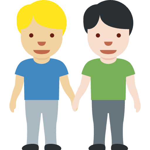 Men Holding Hands Medium Light Skin Tone Light Skin Tone Emoji from Twemoji Set