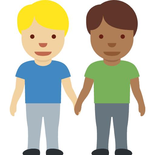 Men Holding Hands Medium Light Skin Tone Medium Dark Skin Tone Element from Twemoji Emoji Set