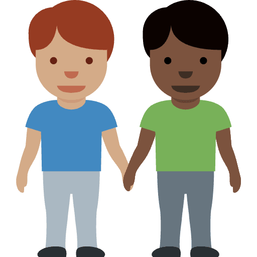 Men Holding Hands Medium Skin Tone Dark Skin Tone Emoji from Twemoji Emoji Set