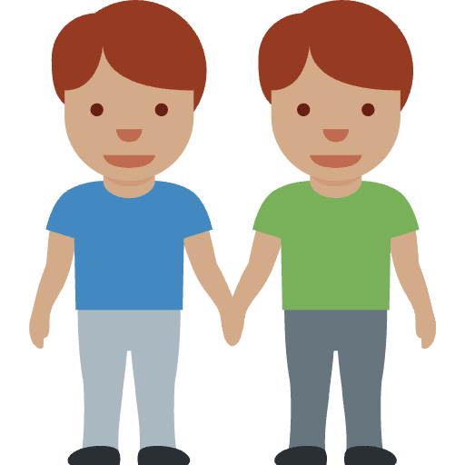 Men Holding Hands Medium Skin Tone Emoji from Twemoji Set