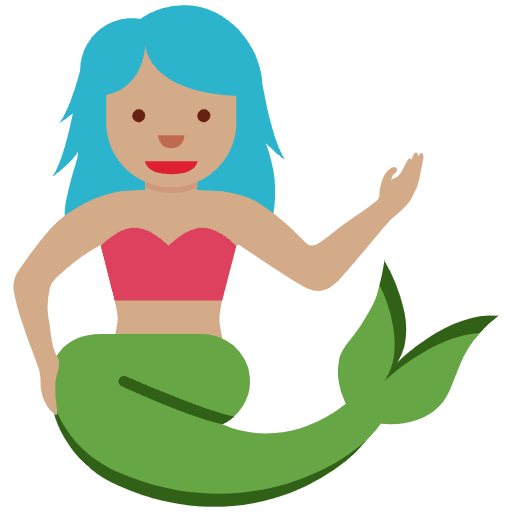 Mermaid Medium Skin Tone Element from Twemoji Emoji Set
