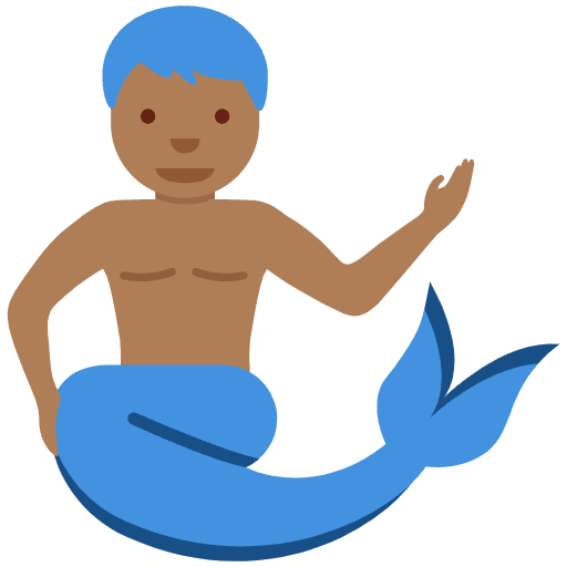 Merman Medium Dark Skin Tone Emoji from Twemoji Emoji Set