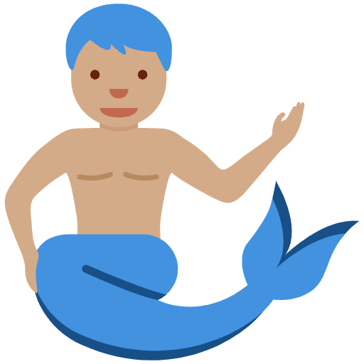 Merman Medium Skin Tone Element from Twemoji Emoji Set