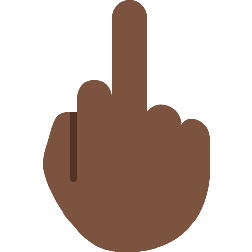 Middle Finger Dark Skin Tone Element from Twemoji Emoji Set