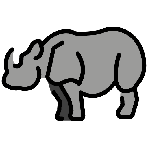 Rhinoceros Emoji from OpenMoji Emoji Set