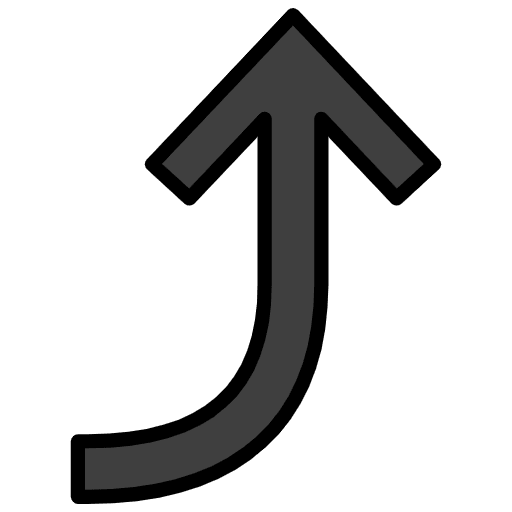 Right Arrow Curving Up Emoji from OpenMoji Emoji Set