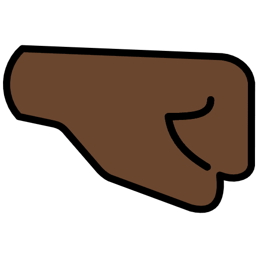Right Facing Fist Dark Skin Tone Element from OpenMoji Emoji Set