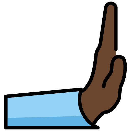 Rightwards Pushing Hand Dark Skin Tone Emoji from OpenMoji Set
