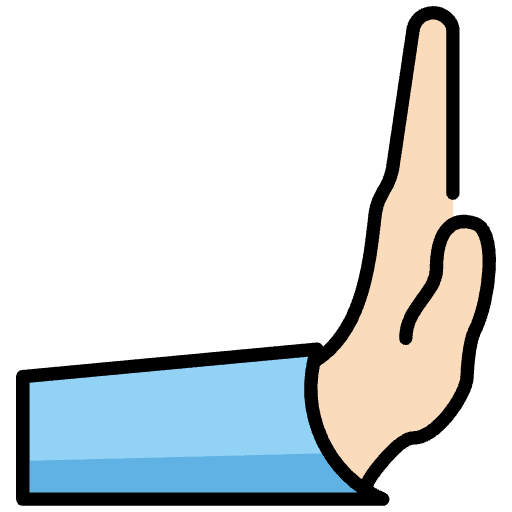 Rightwards Pushing Hand Light Skin Tone Emoji from OpenMoji Set