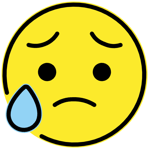 Sad But Relieved Face Emoji from OpenMoji Set