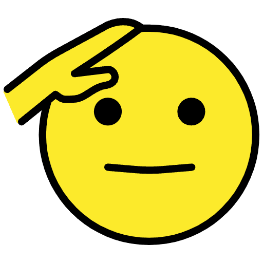 Saluting Face Emoji from OpenMoji Emoji Set