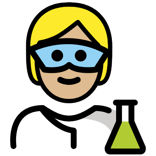 Scientist Medium Light Skin Tone Emoji from OpenMoji Emoji Set