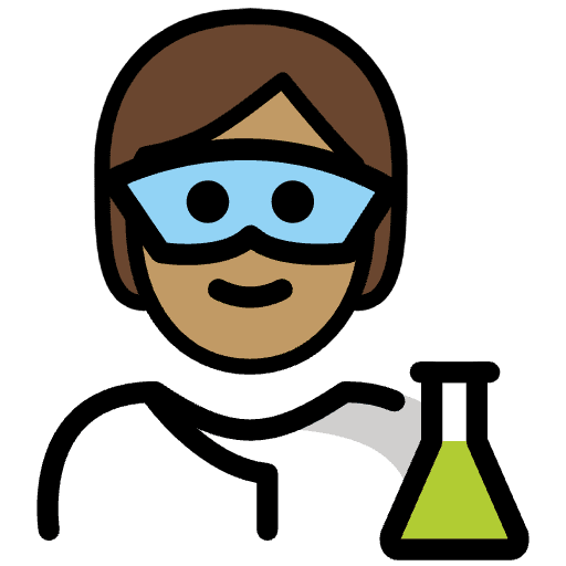 Scientist Medium Skin Tone Emoji from OpenMoji Set