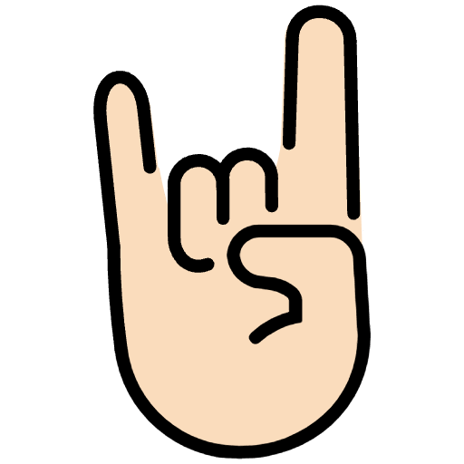 Sign Of The Horns Light Skin Tone Element from OpenMoji Emoji Set