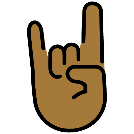 Sign Of The Horns Medium Dark Skin Tone Emoji from OpenMoji Emoji Set