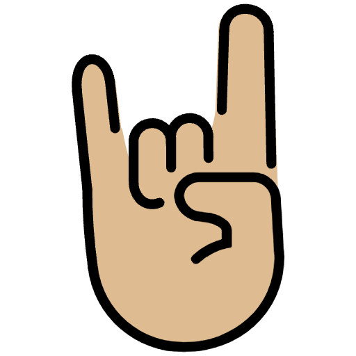 Sign Of The Horns Medium Light Skin Tone Element from OpenMoji Emoji Set