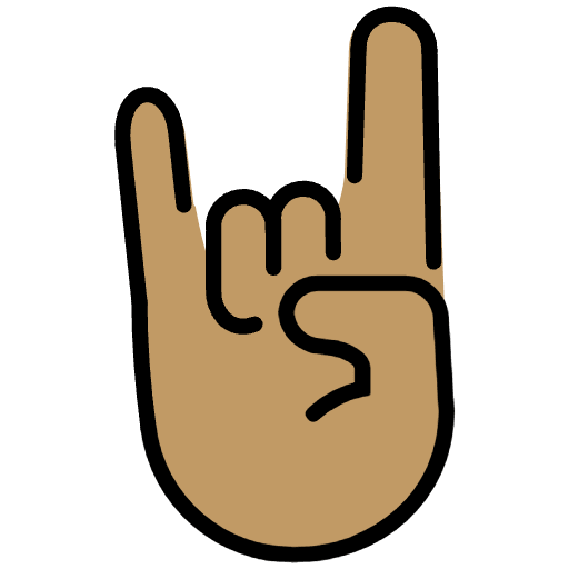Sign Of The Horns Medium Skin Tone Element from OpenMoji Emoji Set