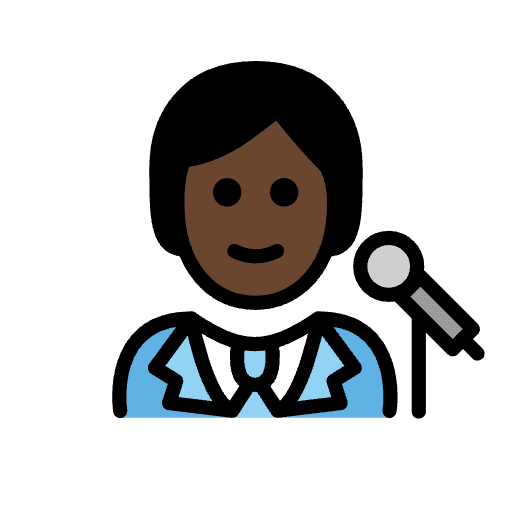 Singer Dark Skin Tone Emoji from OpenMoji Set