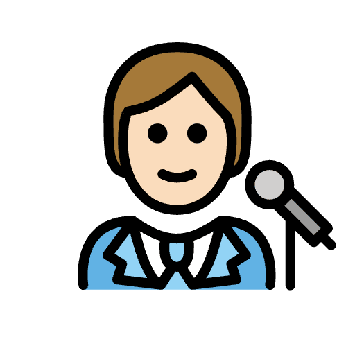 Singer Light Skin Tone Emoji from OpenMoji Set