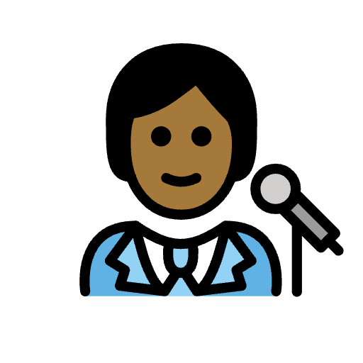 Singer Medium Dark Skin Tone Element from OpenMoji Emoji Set