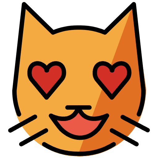Smiling Cat With Heart Eyes Emoji from OpenMoji Emoji Set