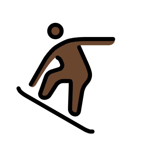 Snowboarder Dark Skin Tone Emoji from OpenMoji Set