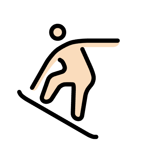 Snowboarder Light Skin Tone Emoji from OpenMoji Set