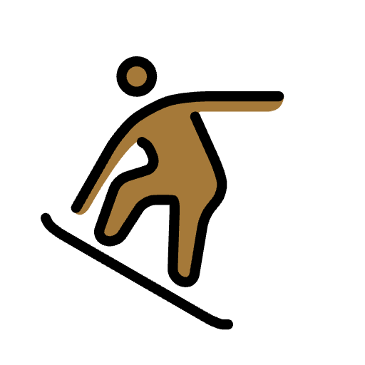 Snowboarder Medium Dark Skin Tone Emoji from OpenMoji Emoji Set
