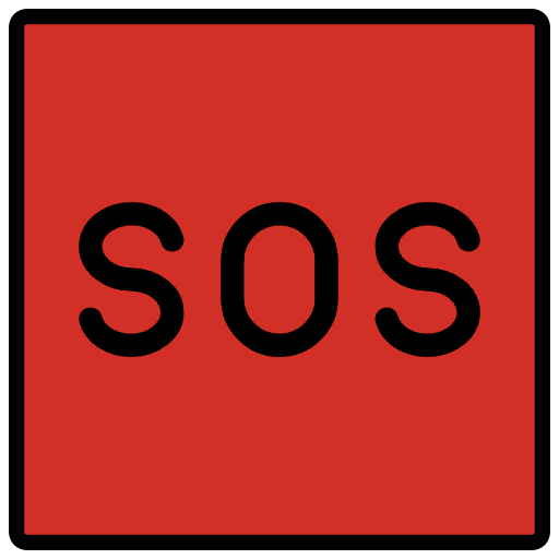 Sos Button Emoji from OpenMoji Emoji Set