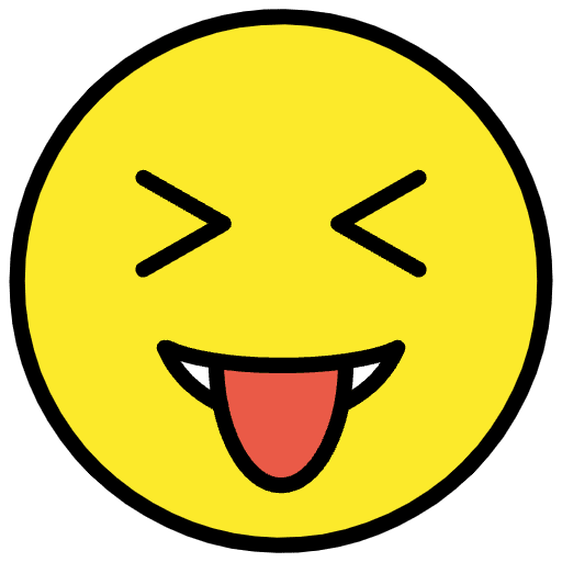 Squinting Face With Tongue Emoji from OpenMoji Emoji Set