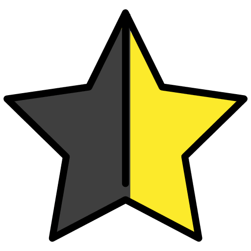 Star With Left Half Black Emoji from OpenMoji Set
