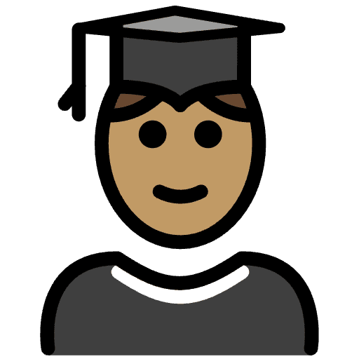Student Medium Skin Tone Emoji from OpenMoji Emoji Set