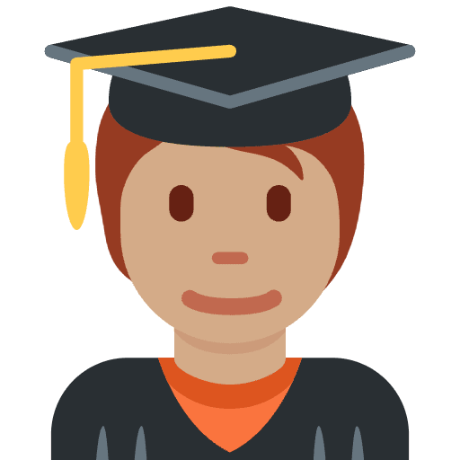 Student Medium Skin Tone Emoji from Twemoji Emoji Set