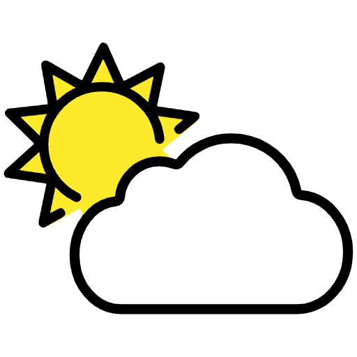 Sun Behind Cloud Emoji from OpenMoji Emoji Set