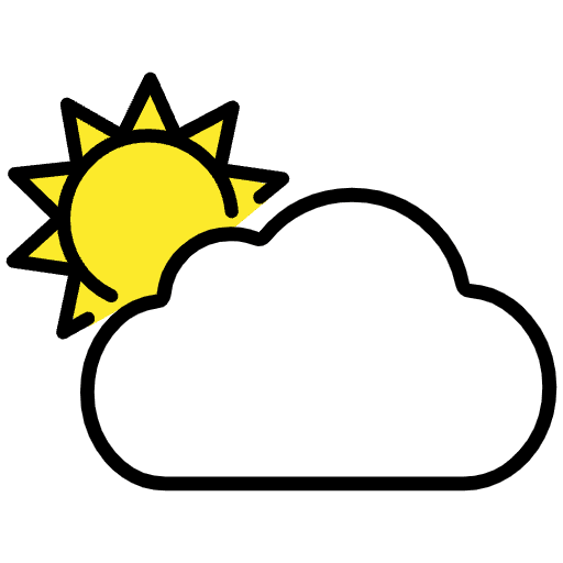 Sun Behind Large Cloud Emoji from OpenMoji Emoji Set