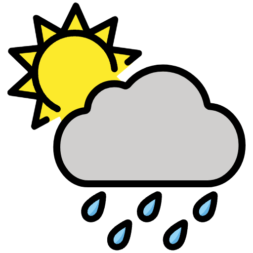 Sun Behind Rain Cloud Emoji from OpenMoji Emoji Set