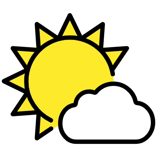 Sun Behind Small Cloud Emoji from OpenMoji Emoji Set