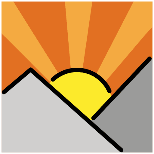 Sunrise Over Mountains Emoji from OpenMoji Emoji Set