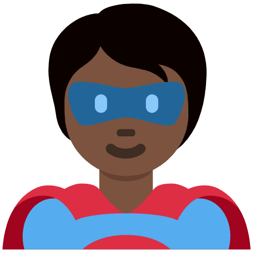 Superhero Dark Skin Tone Emoji from Twemoji Set