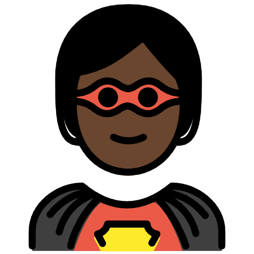 Superhero Dark Skin Tone Emoji from OpenMoji Set
