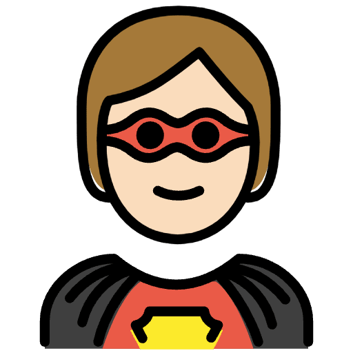 Superhero Light Skin Tone Emoji from OpenMoji Set
