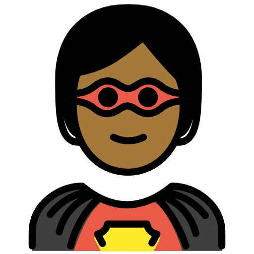 Superhero Medium Dark Skin Tone Emoji from OpenMoji Set