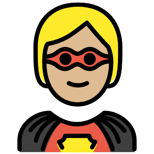 Superhero Medium Light Skin Tone Emoji from OpenMoji Emoji Set